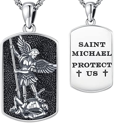 St Michael/St Christoper/St Sebastian/Guadalupe/Guardian Angel/Santa Muerte/Jude/Joseph Pendant Necklace for Men Women 925 Sterling Silver Catholic Religious Protector Amulets Necklaces