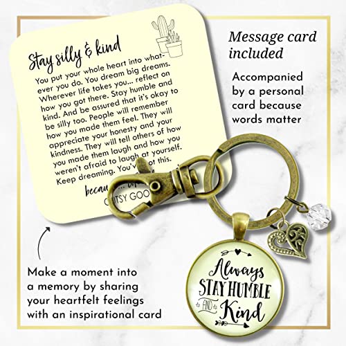 Gutsy Goodness PRKEYW005585 Always Stay Humble And Kind Keychain Country Quote Women Friendship Gift Jewelry thumb #1