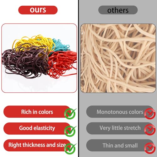 Large Rubber Bands, 160 Pcs 7 Inch Elastic Bands, Elastic Rubber Bands for Home, Kitchen, Office image 3