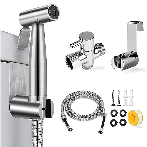 Image of Bidet Sprayer for Toilet,Handheld Bidet Spraye,Cloth Diaper Sprayer Water Kit,Bathroom Hand Held Bidet Shower for Self Cleaning,Stainless Steel and Easy to Install
