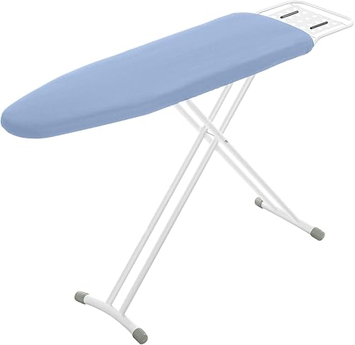 Tabla de planchar de tamaño completo con soporte para planchar, tabla de planchar compacta resistente de 43 x 13 pulgadas con cubierta gruesa y