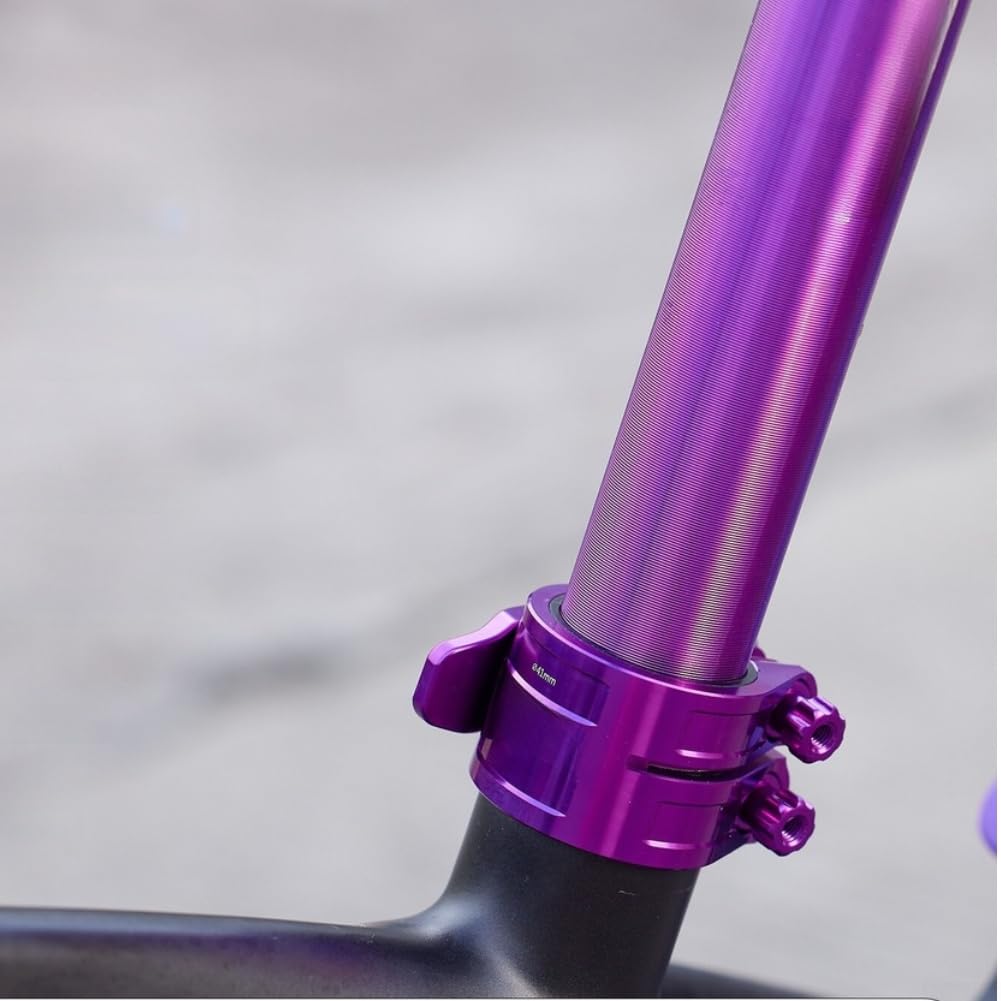 Collare di sedile leggero in alluminio CNC 41mm antiscivolo | Meccanismo di blocco sincronizzato, maggiore stabilità, non scivola, guida sicura, leva a sgancio rapido