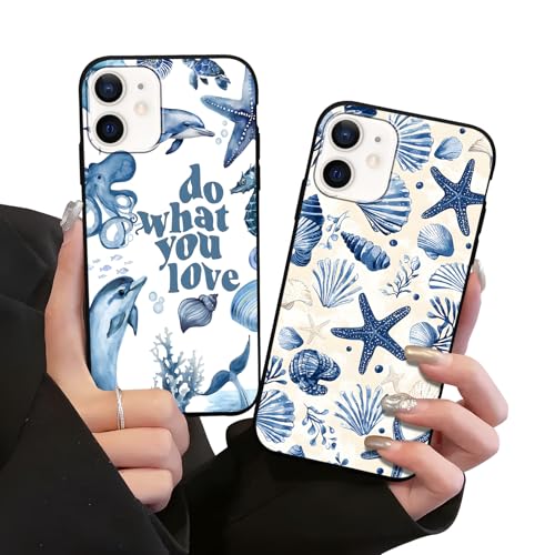 Coque iPhone 12 Pro antichoc en TPU souple protection intégrale motif océan