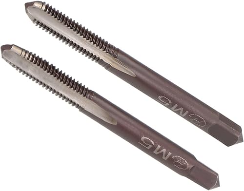 Tapones de roscado a mano, rosca M5 x 0.8, herramienta métrica de aleación de acero, rosca inferior cónica (aplicaciones para reparación de roscas