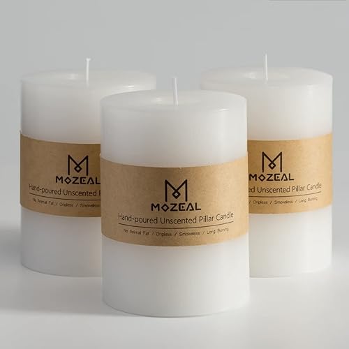 Miniatura 136 de MOZEAL Velas de pilar extra grandes de color borgoña de 4" x 10" (juego de 2), sin perfume, sin goteo, sin humo, de larga combustión limpia, velas