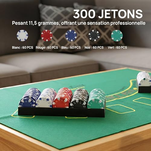 Coffret de poker complet 300 jetons pour animer vos soirées Blackjack - 6