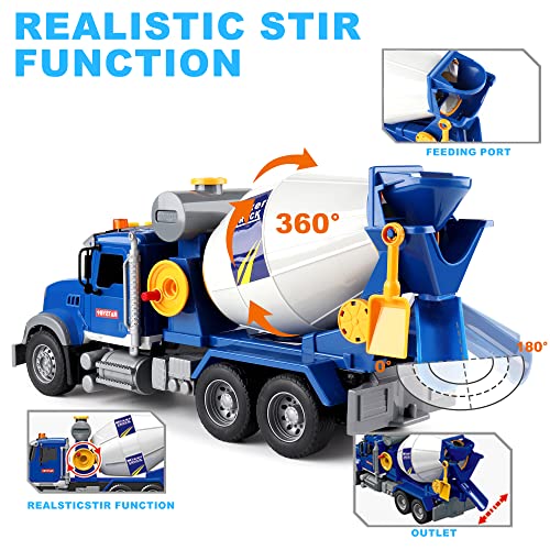 Image of Dwi Dowellin Toddler Trucks Toys for Boys Age 1-3 3-5,Big Cement Mixer Truck with Lights and Sounds,Kids Boy Toys Christmas Birthday Gift Car
