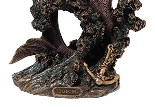 Estatua Olokun propietario del mar profundo bronce miniatura 4