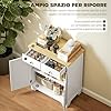HOMCOM Credenza Soggiorno con 2 Cassetti e Armadietto con Ripiano Regolabile, Madia Soggiorno con Piano di Lavoro in Legno di Caucciù, per Ingresso, Cucina e Sala da Pranzo, Bianco #3