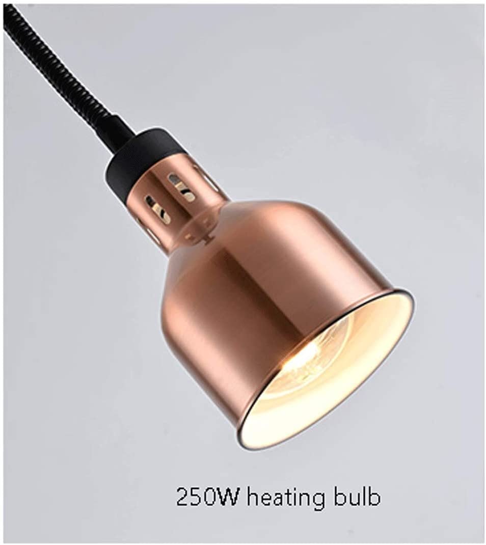 Lámpara de Calor Comercial para Calentar Alimentos, lámpara retráctil para Calentar Alimentos con Bombilla de 250 W para Patio de Comidas Tipo Buffet, Equipo de Restaurante, 170 mm