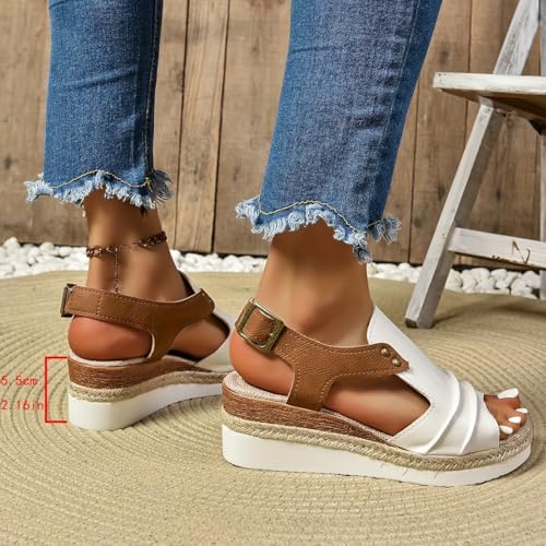 Summer Sandals for Women 2025 Platform Sandals Women Comfortable With Ankle Strap Casual Elastic Jeweled Bohemian Flats3