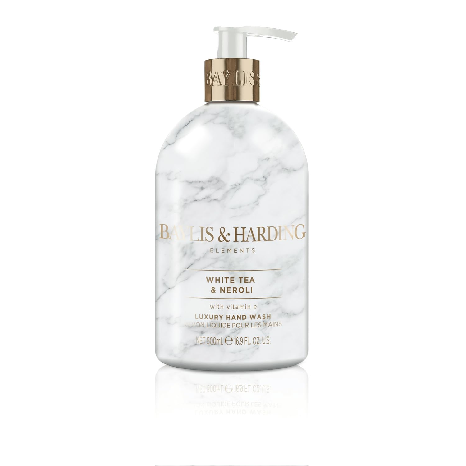 Soin quotidien délicat pour des mains propres et parfumées — BAYLIS & HARDING Savon liquide mains Elements White Tea & Neroli, Flacon pompe 500ml - Lot de 3