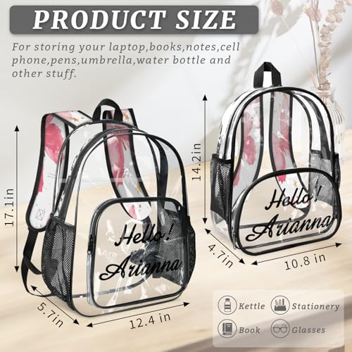 Butterfly Personalized Large Clear Backpack Heavy Duty for Stadium Approved Custom Pink PVC Transparent Backpack with Name See Through Bag for Concerts4