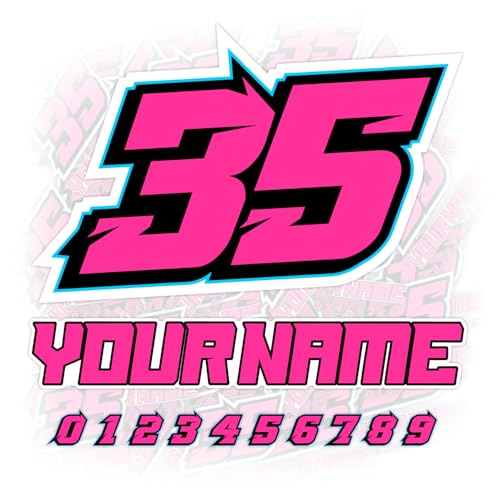 Personal Custom Race Number and Name Plate Stickers Decals Graphics