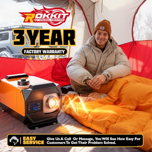 Image of Diesel Heater 8KW 12V /110V with 1.2 Gal Tank for Camping, Diesel Air Heater with Thermostat, Remote Control for Car, RV, Truck, Boat, Campervans, All in One Portable Diesel Heater