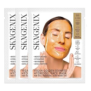 SKNGENIX| ANTI-ACNE | VEGAN Golden Seaweed Crystal Hydrogel Facial Skincare Mask |Hydrating, Whitening, Plumping and Fast Absorbing.