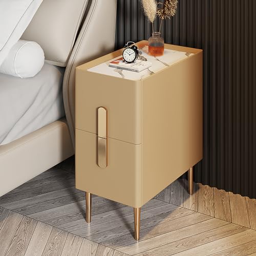 Table de chevet moderne kaki 30x40x50cm avec 2 tiroirs