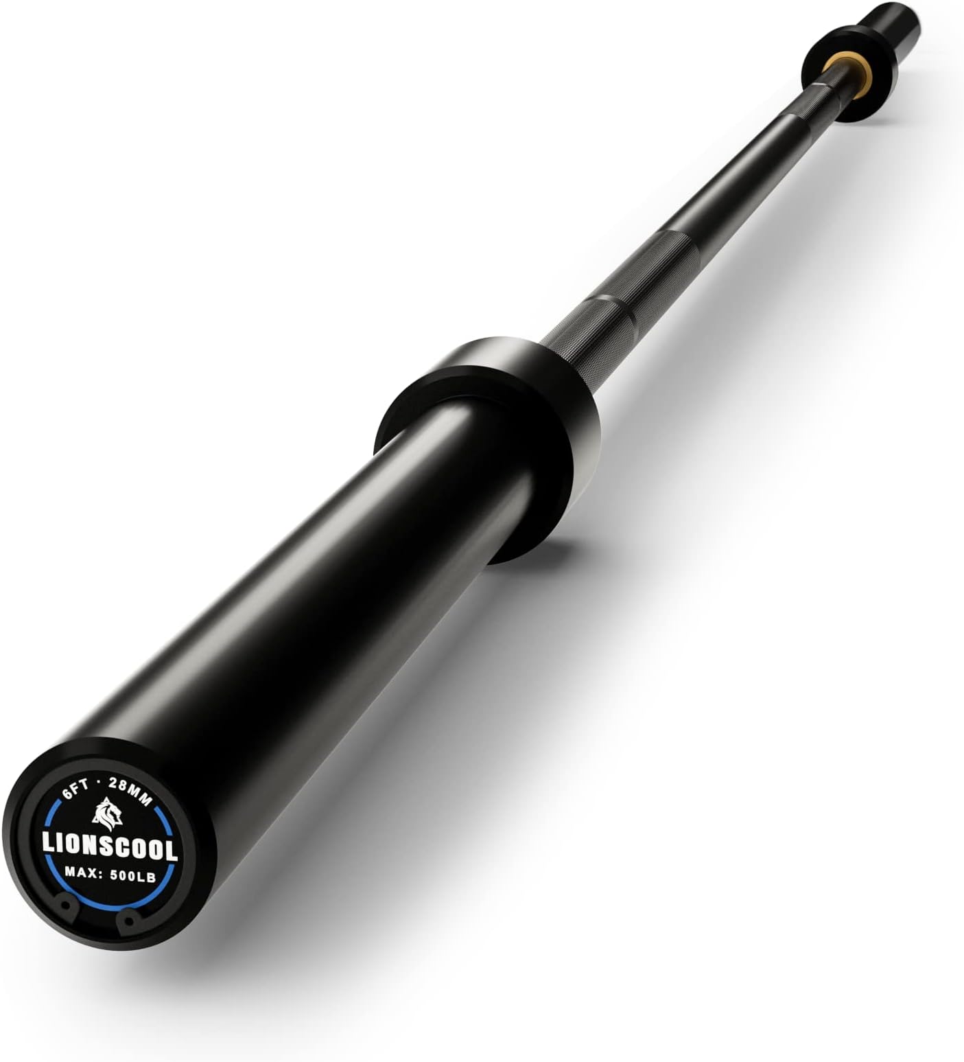 LIONSCOOL Premium 4ft/4.9ft/6ft Barbell for Strength Training and Olympic Weightlifting, 2 Inch Weight Bar for Squats, Curls, Deadlifts, Presses, Hip Thrusts, 350lbs/500lbs Capacity