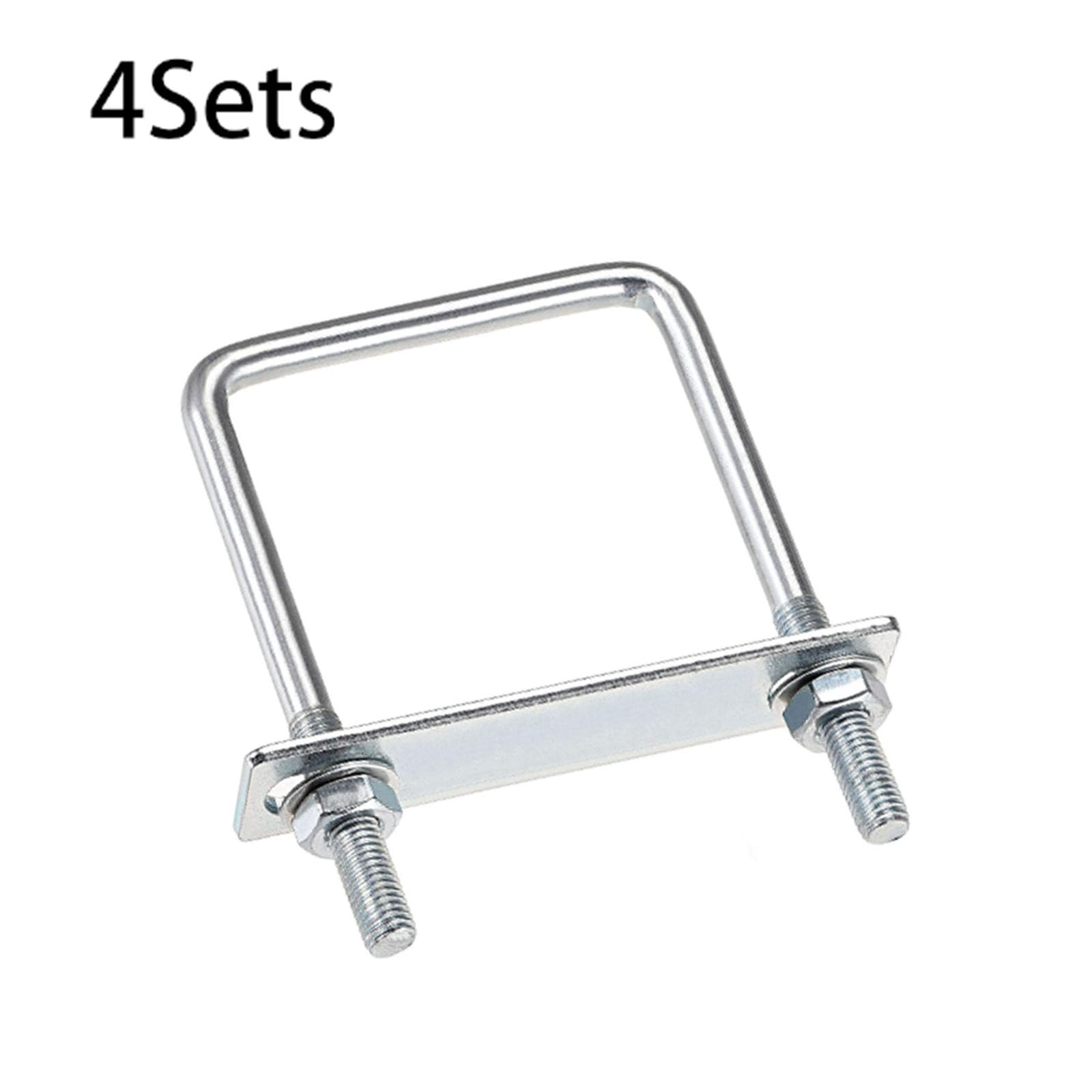 TA-VIGOR 4 sets M8 Square U-Bolts, 70mm Inner Width 120mm Length Steel U-Bolts with Nut, Plate - Image 3