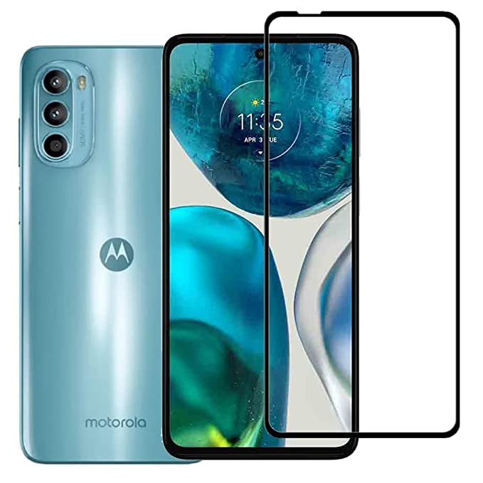 Image of Screen Protector for Motorola Moto G52 | Moto G82 5G (Black) Tempered Glass Edge-to-Edge 6D Screen Guard With Installation Kit