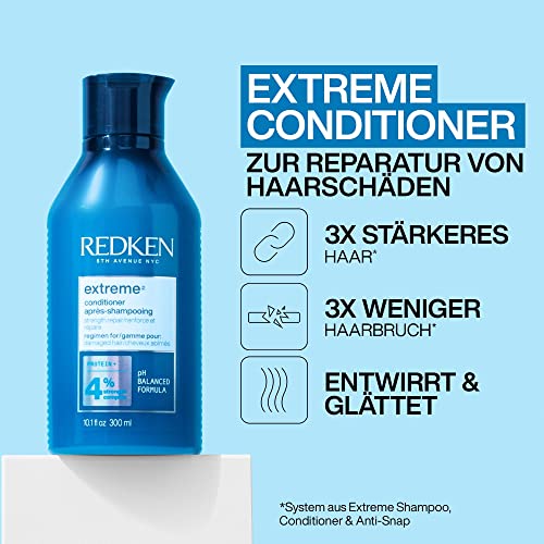 Redken Spülung für sprödes und geschädigtes Haar, Anti Haarbruch, Mit Interlock Protein Network, Extreme Conditioner, 1 x 300 ml