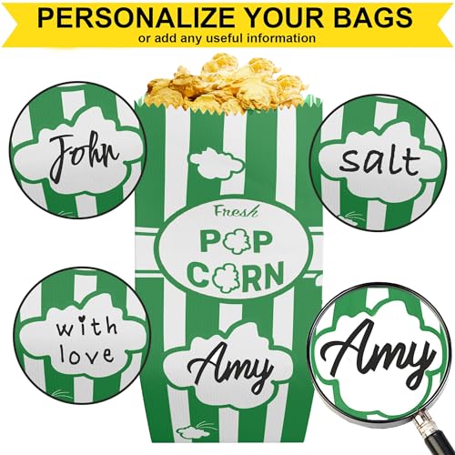 Image of CUSINIUM 1oz Emerald Green Paper Popcorn Bags (100-pack) - Carnival Theme - Customizable
