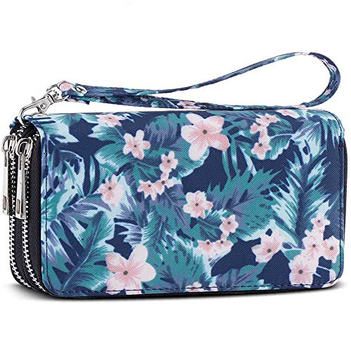 Image of XEYOU Double Zipper Long Clutch Wallet Cellphone Wallet for Women with Removable Wristlet Strap for Credit Card, Cash, Coin, Bill