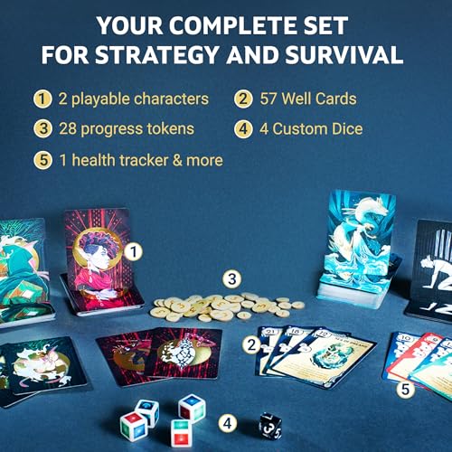 Image of Incredible Dream Kinfire Delve: Vainglory's Grotto - Solo or 2-Player Tactical Card and Dice Game - Puzzle-Focused Fantasy Adventure - 60+ Minute Gameplay - Compact, Replayable, Ages 14+