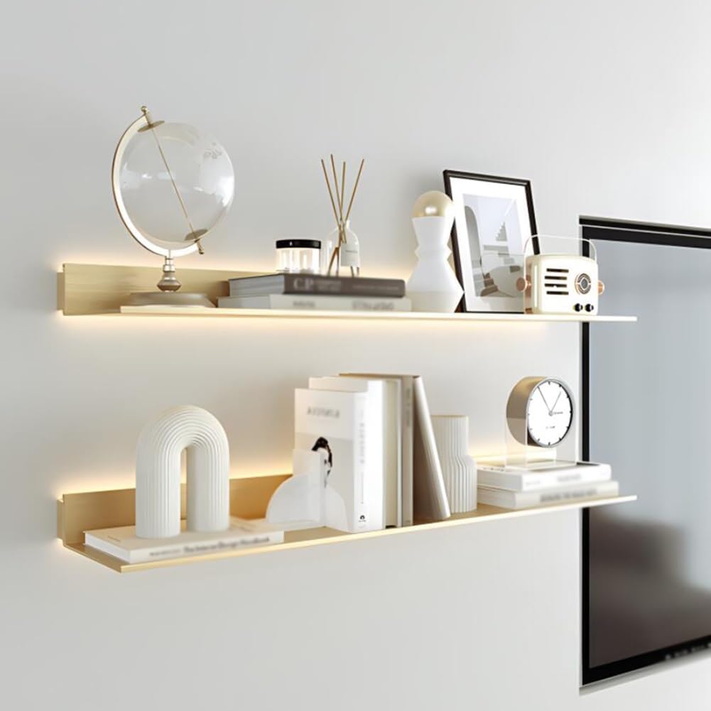 Étagère flottante LED en aluminium pour illuminer et décorer votre salon