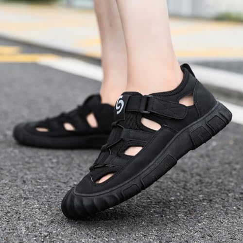 Men'S Hiking Sandals Comfortable Mesh Closed Toe Beach Sandals Non-Slip Slip-On Going Out Shoes 6