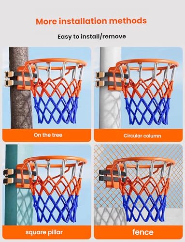 Aro de baloncesto de pared resistente de acero portátil para interiores y exteriores 3