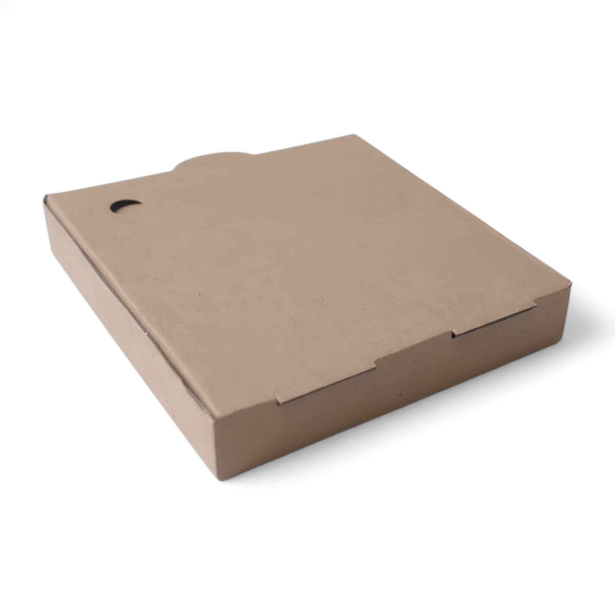 Brown 25 X Plain Kraft Pizza Boxes (13 Inch) | Sturdy Corrugated Cardboard Takeaway & Delivery Boxes For Restaurants, Pizzerias, Food Trucks & Home Use | Recyclable & Eco-Friendly Packaging