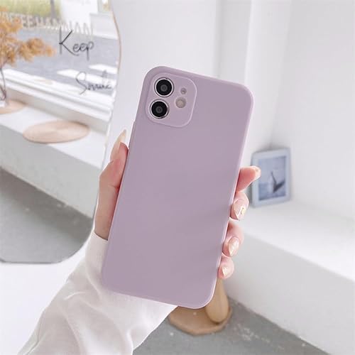 Funda cuadrada de silicona líquida para Xiaomi Redmi Note 5 5A 6 7 8 8T 9 9S 9T 10 10S 10T Pro Max Soft Thin Candy Colors Cover Cover Púrpura, para