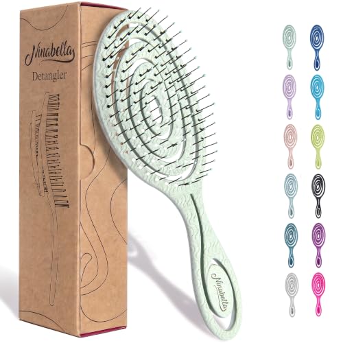 Ninabella Brosse démêlante - Cheveux lisses et bouclés vert