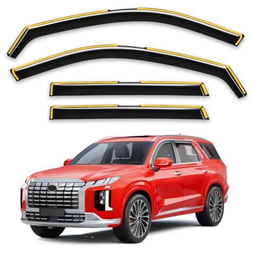 Saleago in-Channel Window Rain Guards Fit for Hyundai Palisade 2020 2021 2022 2023 2024 2025 Extra Durable Window Deflectors Window Visors Vent Shades Vent Visors Car Accessories-4 pcs Q23