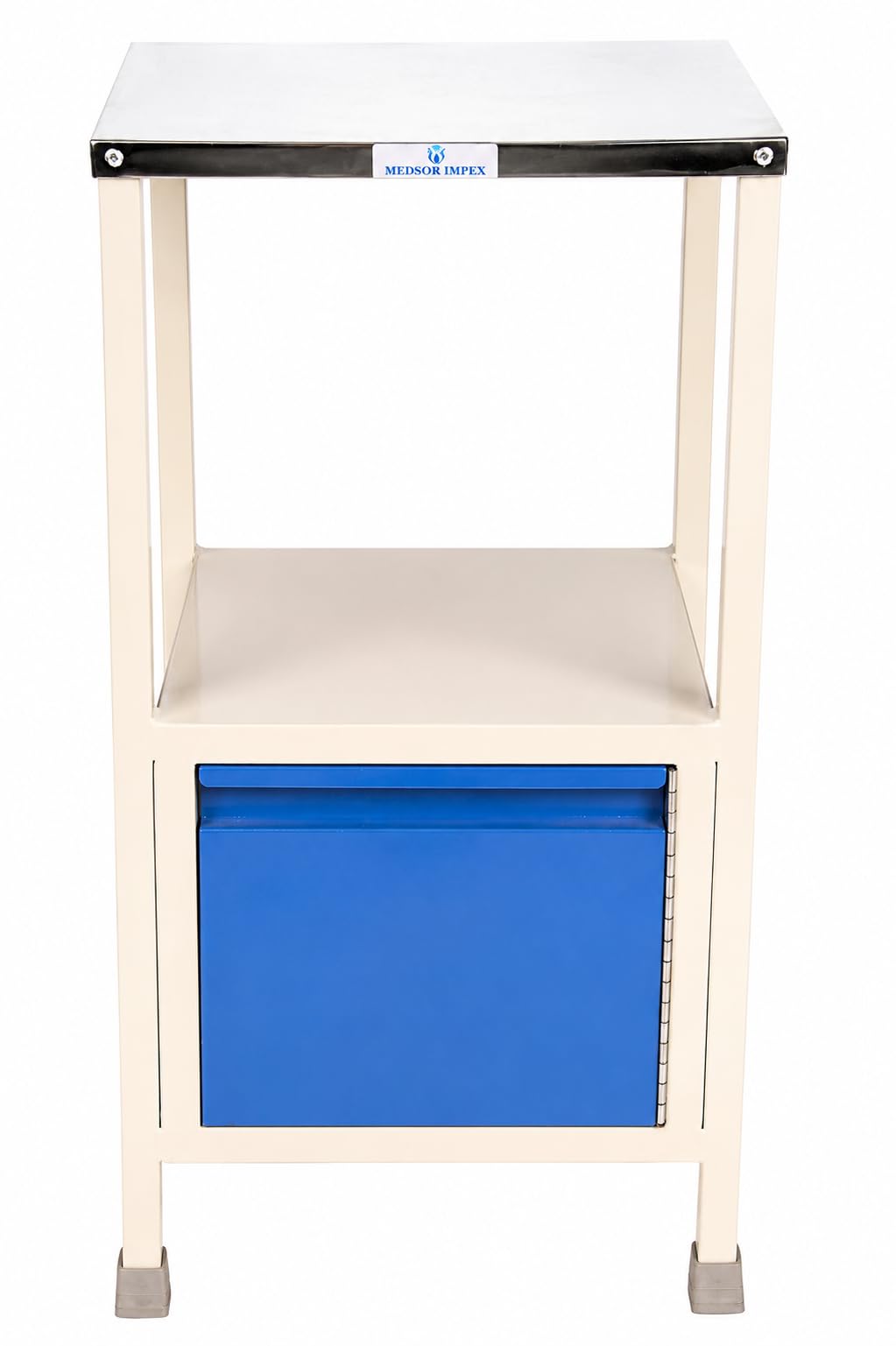 Medsor Impex Hospital Bedside Locker Medical Bedside Table with Storage Cabinet & Drawer (Standard Model)-image-0