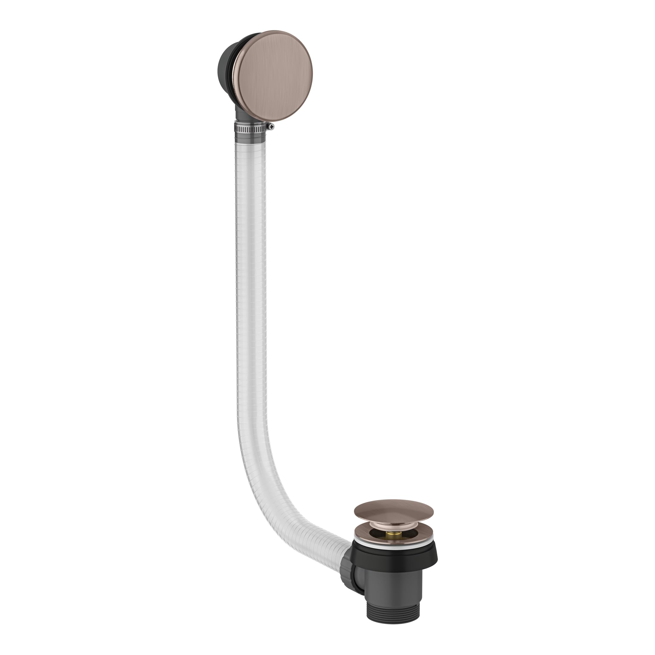 Bathroom Modern Brushed Bronze Click Clack Bath Waste Bath Overflow Pipe