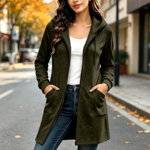 Women's Jackets Long Clothing Hooded Coats Clothes with Pockets - image 3