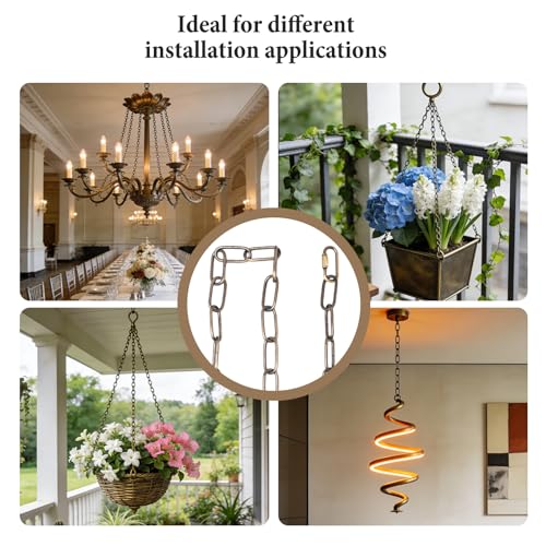 Image of Chandelier Chain 6 /10 /15 Feet SANGLE SOPFFY Light Fixture Chain for Chandelier or Swag Light Fixtures (Bronze, 10FT)