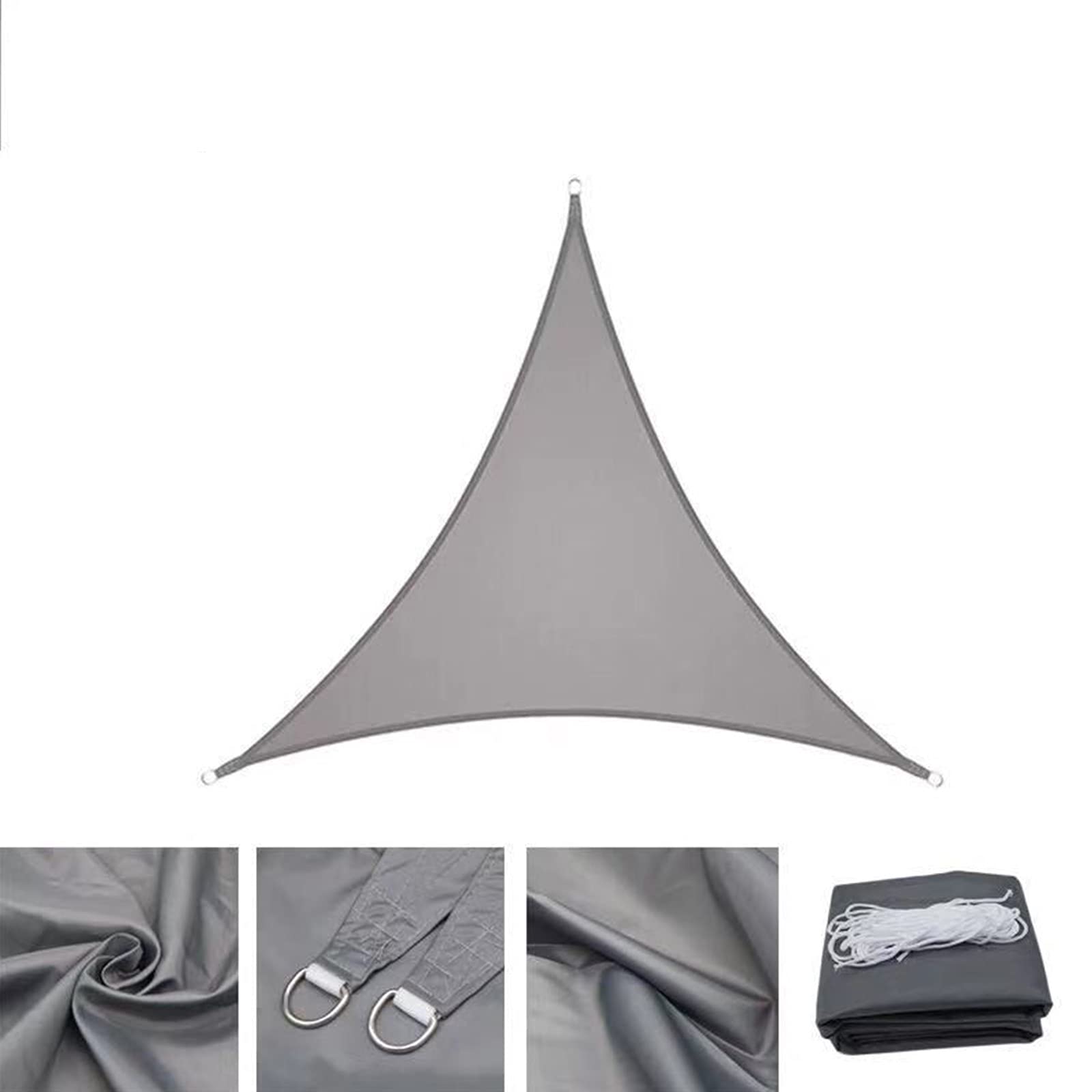 JNYB Trójkątny żagiel przeciwsłoneczny do patio wodoodporny 25 cm x 25 cm blok UV do obiektów na świeżym powietrzu i aktywności cień na pokładzie, niebieski, 25 cm x 25 cm