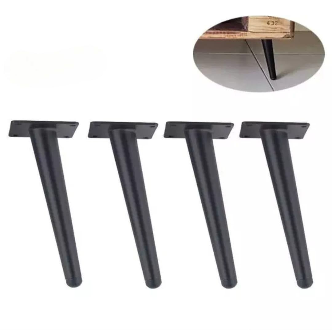 Aakash Decor Heavy Duty Sofa Leg 6 Inch (Set of 4) Black Finish Rust Proof Metal Cone Shape Furniture Legs with Including Mounting Screw | Modern Sofa Paya for Home, Office, Table 15 cm