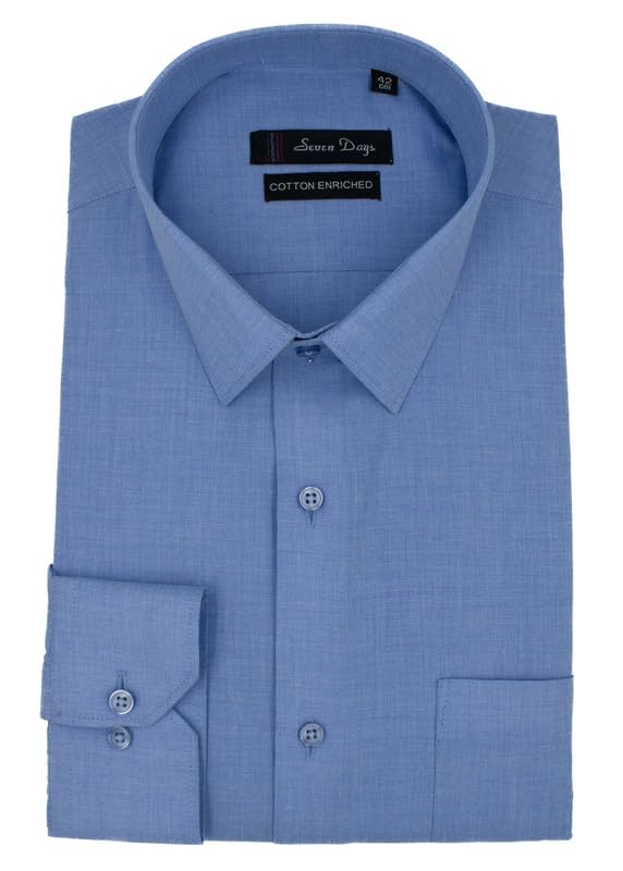 7-days Men’s Premium Formal Shirt – Cotton Blend, Regular Fit, Full Sleeve, with Pocket, Durable & Easy Care – Perfect for Office Wear-picture-16