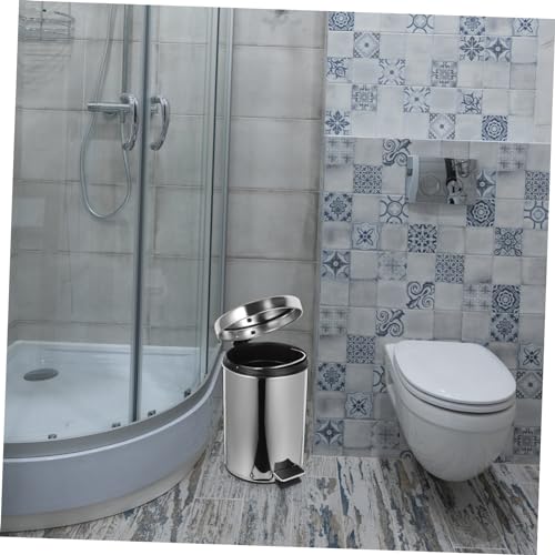 Caneca de basura rectangular de acero inoxidable con pedal miniatura 4