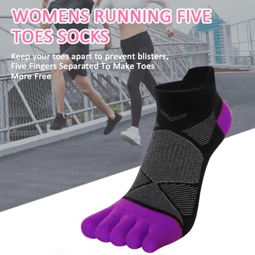 Womens Toe Socks Cotton Athletic Running Socks No Show Five Finger Sports Arch Support Ankle Socks 6 Pack3