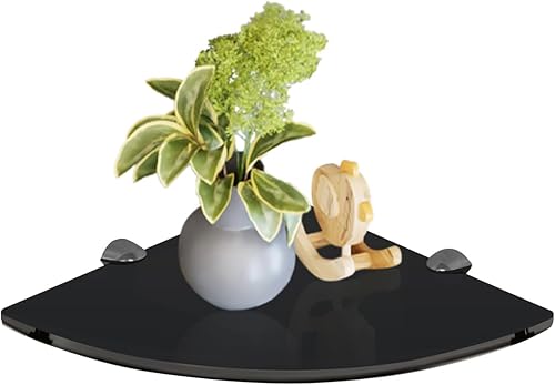 Fab Glass and Mirror Flotante (esquina) 16" X 16"-Estante de cristal gris Fab Glass and Mirror Flotante (esquina) 16" X 16"-Estante de cristal gris