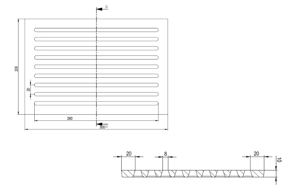 FIGEVIDA Griglia in Ghisa per Camini e Stufe a Legna e Focolari Pellet, CLAM COMFORT FOCO 75/85, Dimensioni: 30x20,6 (cm), Spessore 1 cm, Peso 2,5Kg per Caduta Cenere