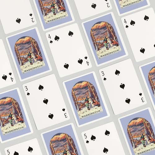 Lantern Press naipes poker Vintage Snowman 52 cartas miniatura 4