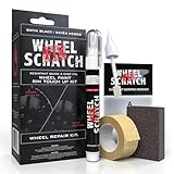 Wheel Scratch Fix® Matte Black Touch Up Paint for Cars - DIY Alloy Wheel Repair Kit, Curb Rash Remover with Fast-Drying Pen - Long-Lasting OEM Finish Car Rim Paint for Scuffs and Chips at Home (Satin/Matte Black)