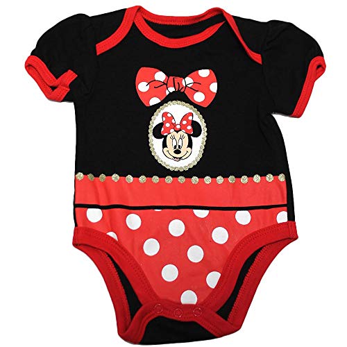 Disney Baby Minnie Mouse One-Piece Creeper Outfit (Newborn) Black/Red
