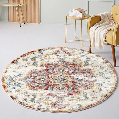 ラグ 円形 おしゃれ 北欧 カーペット ラグマット シャギー 毛足ない 滑り止め付き 掃除易い 床暖房対応 80*80cm オールシーズン 円形ラグ 丸型 滑り止め付 西海岸 花柄5 絨毯 マット リビング 春夏用 可愛い かわいい 撮影背景 脱衣所 XF